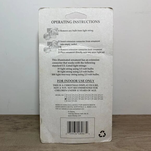 Cinderella EZ-Light Illuminated Ornament Santa's Best year 2000 - Picture 4 of 4